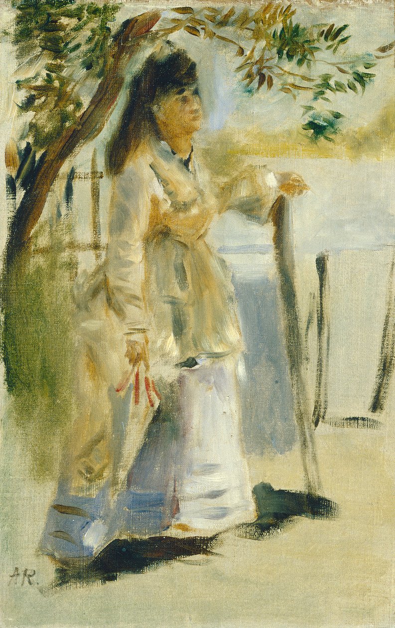Nő a kerítés mellett, 1866 alkotó: Pierre Auguste Renoir
