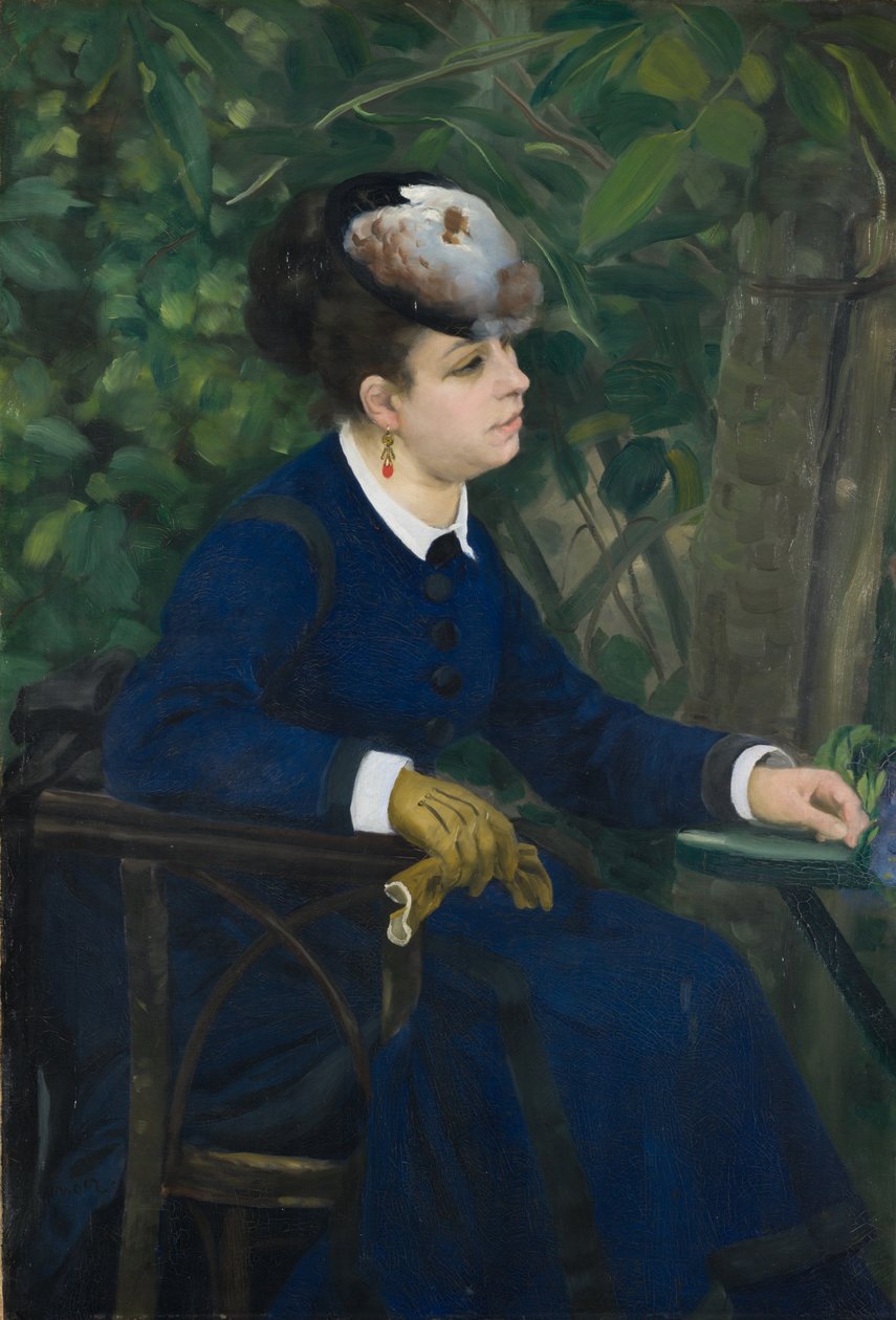 Nő a kertben (Nő sirálykalappal), 1868 alkotó: Pierre Auguste Renoir