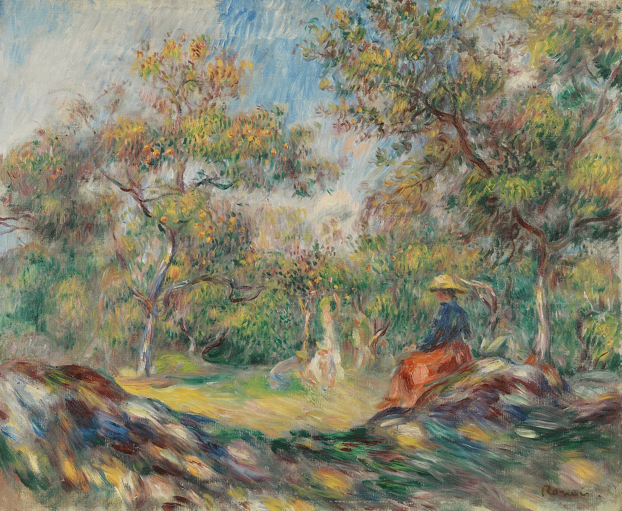 Nő a tájban alkotó: Pierre Auguste Renoir