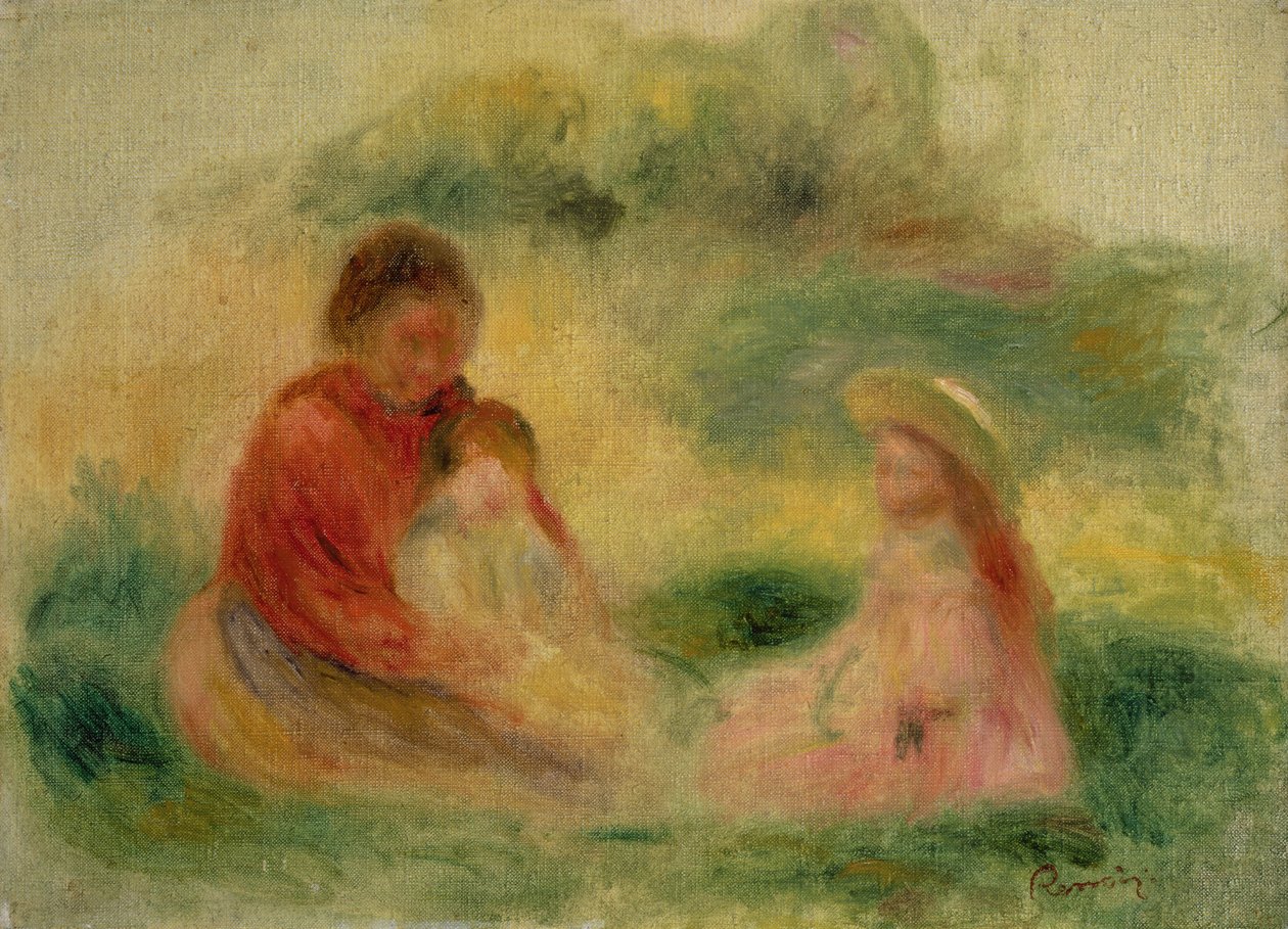Kétgyermekes nő ül a földön, 1902-03 alkotó: Pierre Auguste Renoir