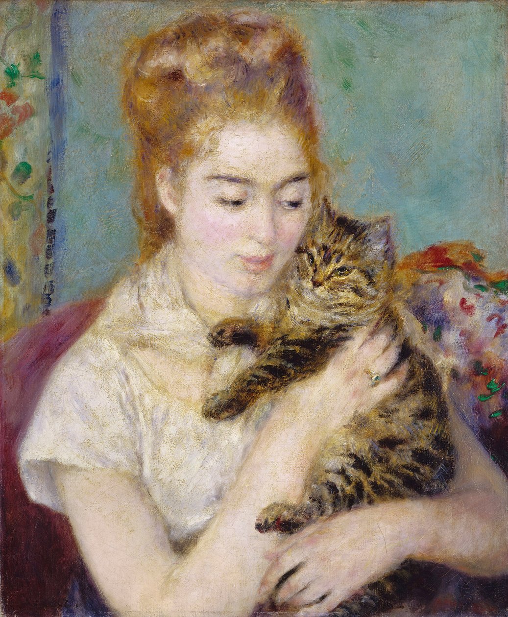 Nő egy macskával alkotó: Pierre Auguste Renoir