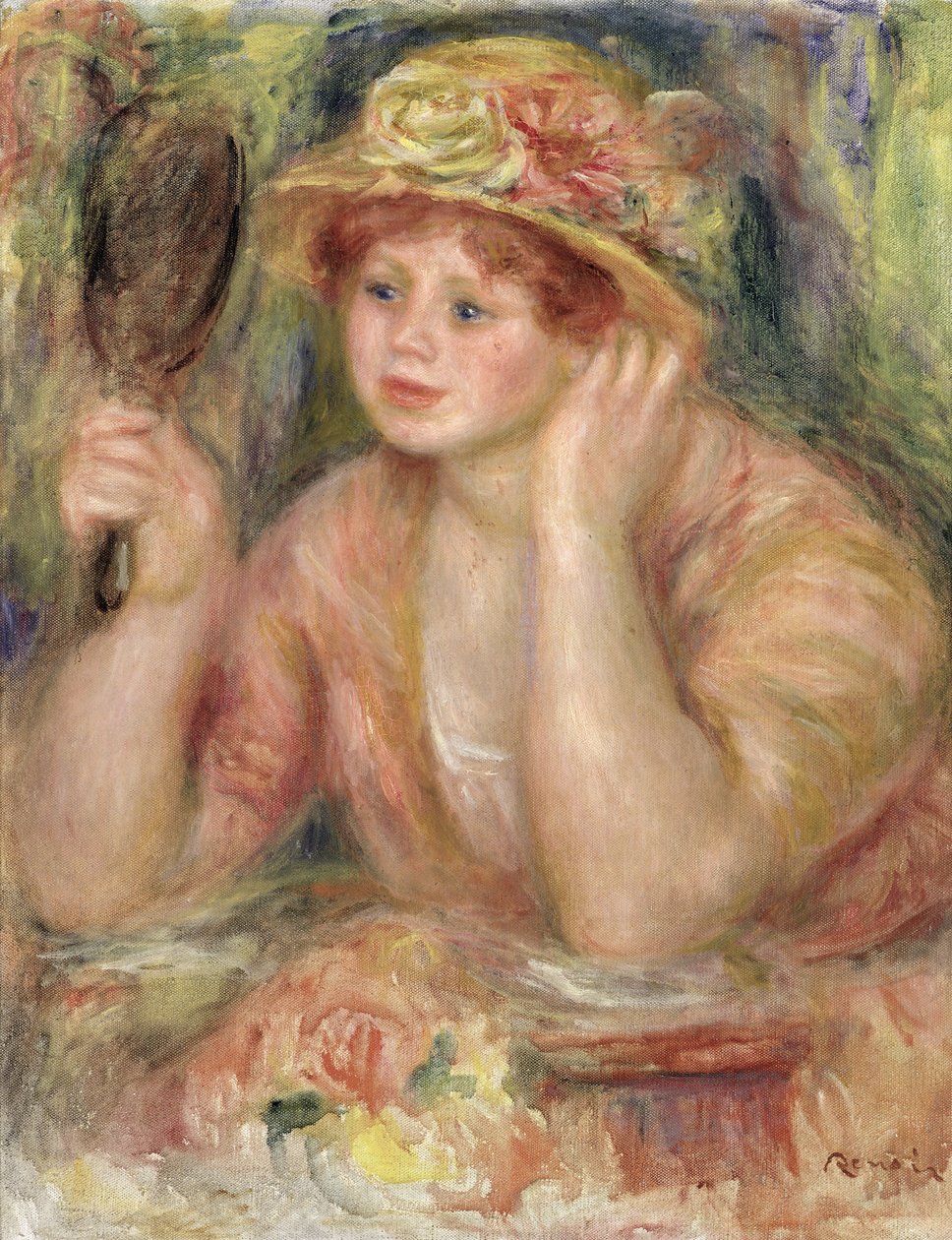 Nő tükörrel, 1915 körül alkotó: Pierre Auguste Renoir