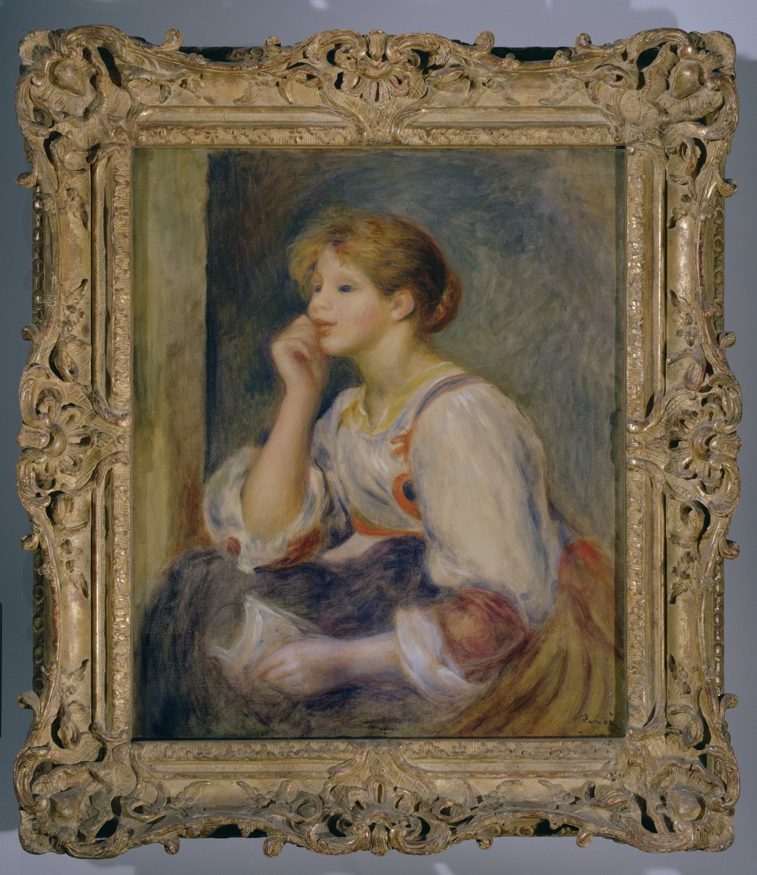 Nő levéllel, 1890 körül alkotó: Pierre Auguste Renoir