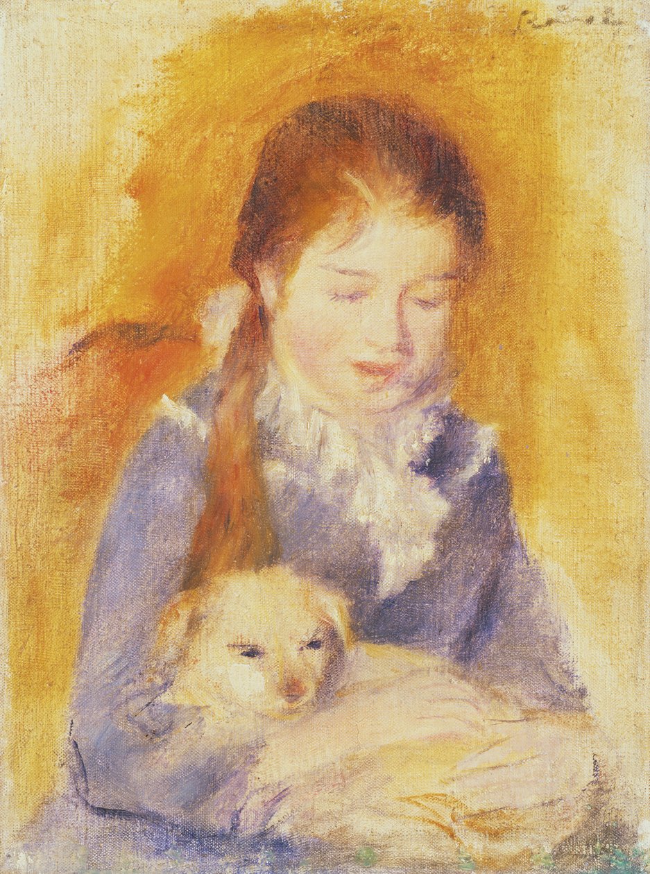Fiatal lány kutyával, 1875 körül alkotó: Pierre Auguste Renoir