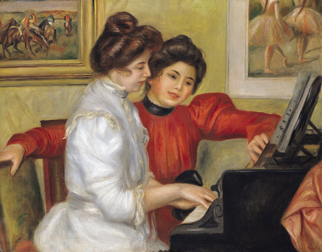 Yvonne és Christine Lerolle a zongoránál, 1897 alkotó: Pierre Auguste Renoir