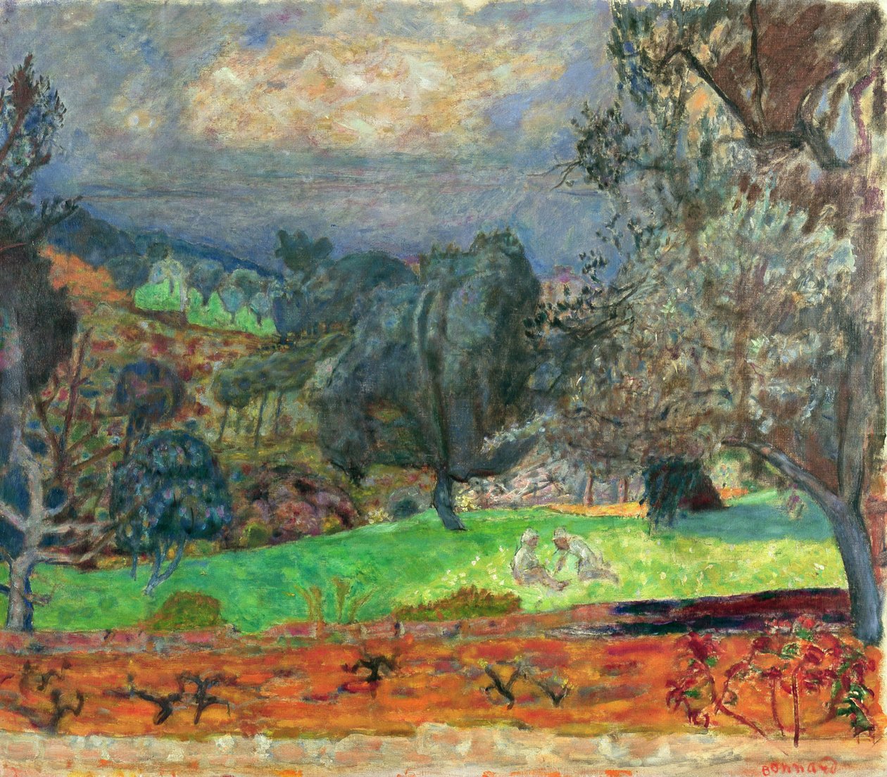 Táj lenyugvó nappal, 1927 alkotó: Pierre Bonnard
