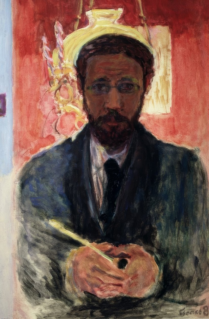 Önarckép csővel alkotó: Pierre Bonnard