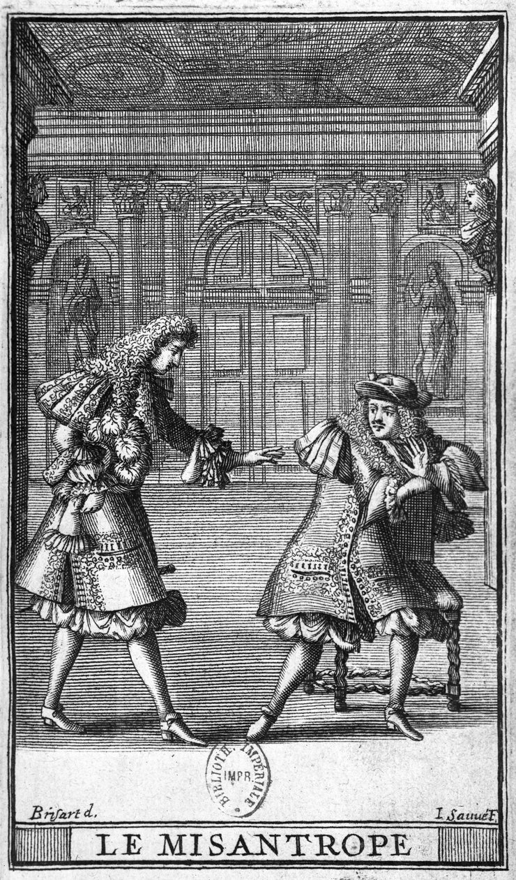 Jelenet Moliere (1622-73) "Le mizantróp" című művéből, vésette Jean Sauve (fl.1660-91) alkotó: Pierre Brissart