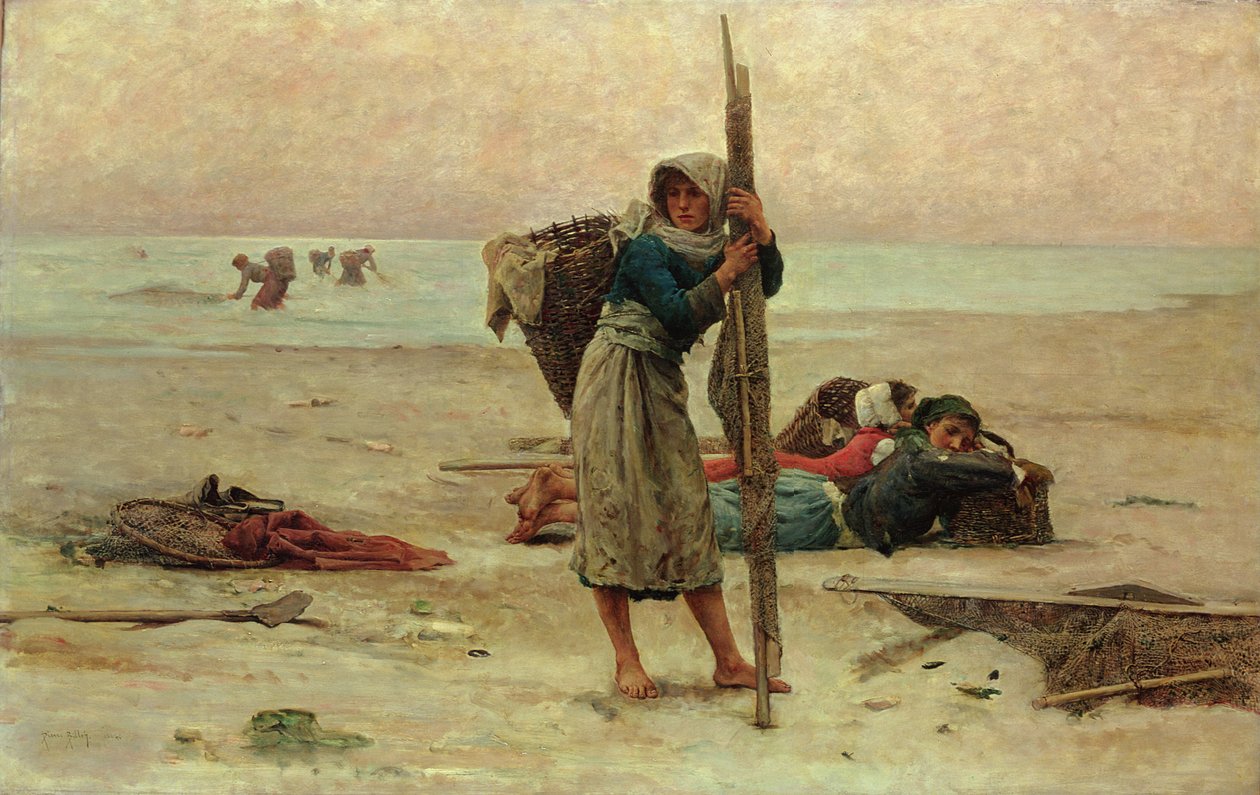 Osztrigafogás, 1884 alkotó: Pierre Celestin Billet