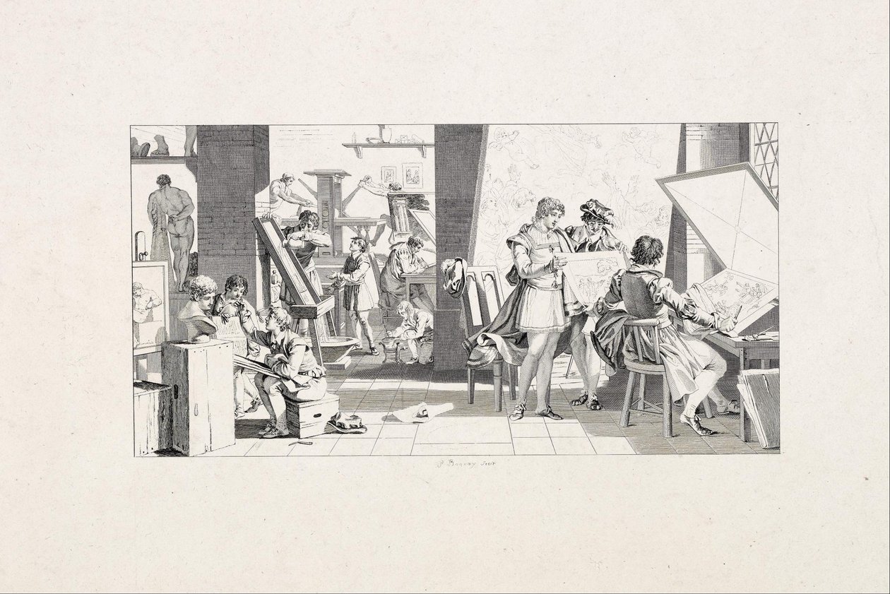 A nyomda stúdiója alkotó: Pierre Charles Baquoy