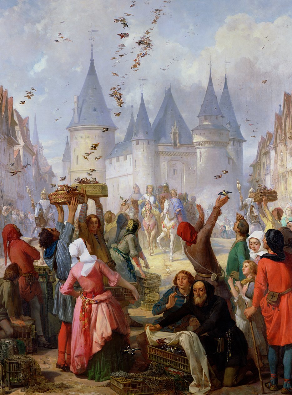 St. Louis (1214-70) és Blanche of Castille (1188-1252) visszatérése a párizsi Notre-Dame-ba 1857 előtt alkotó: Pierre Charles Marquis