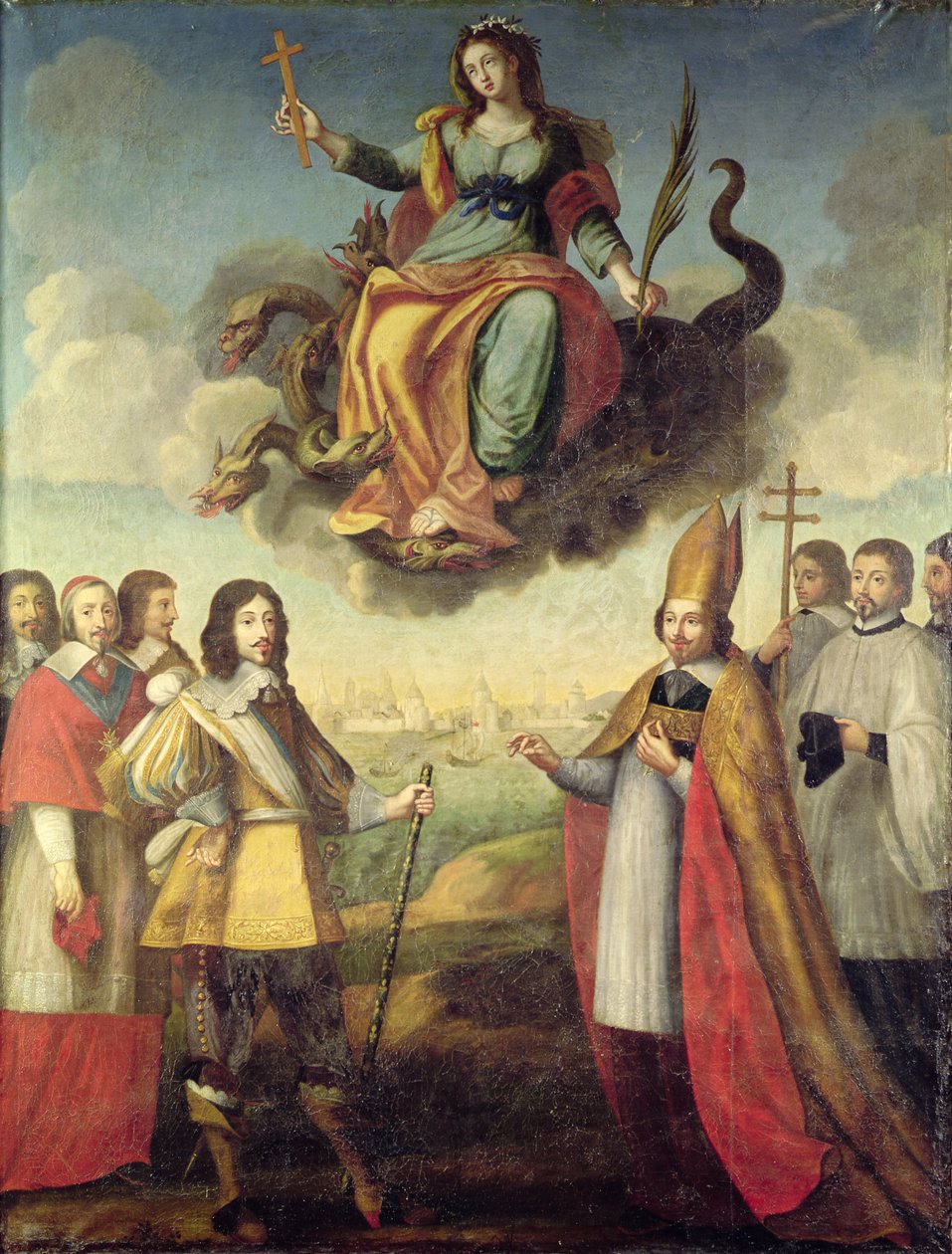XIII. Lajos (1601-43) francia és navarrai király bevonulása La Rochelle-be, 1628. november 1. alkotó: Pierre Courtillon
