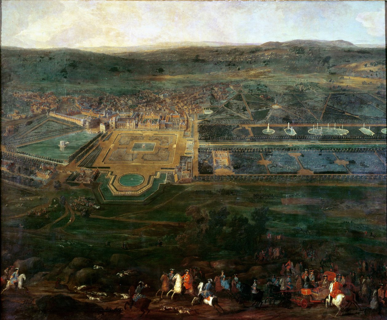 XIV. Lajos (1638-1715) vadászik a fontainebleau-i kastély közelében alkotó: Pierre Denis Martin
