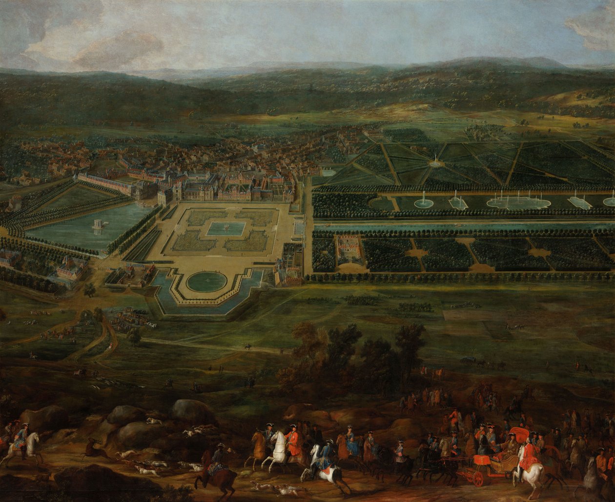 Kilátás a Chateau de Fontainebleau -ra alkotó: Pierre Denis Martin
