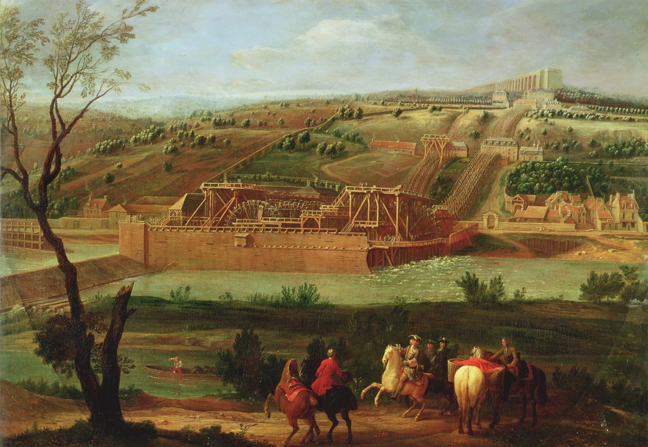 Kilátás a Marly gépre és a Louveciennes-i vízvezetékre, 1722 alkotó: Pierre Denis Martin