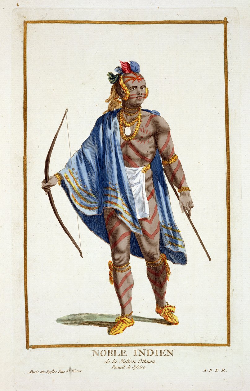 Egy nemes indián az Ottawa nemzetből, 1780 alkotó: Pierre Duflos