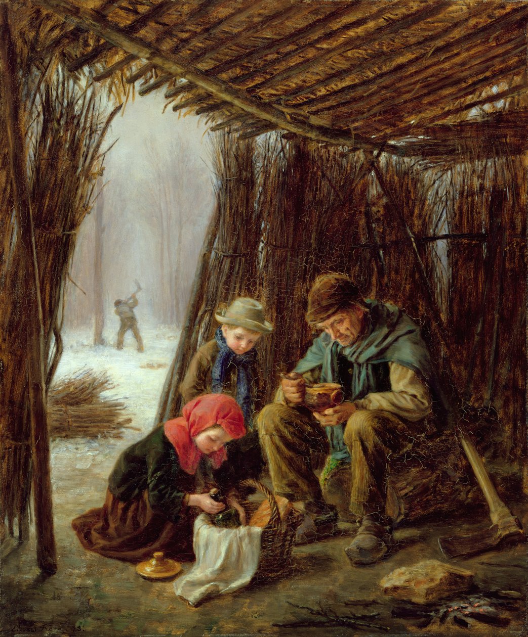 A favágó étkezése, 1873 alkotó: Pierre Edouard Frere