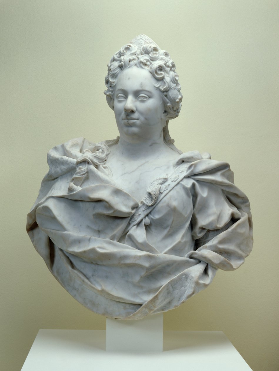 Maria Amalia grófnő mellszobra, 1714 (carrarai márvány) alkotó: Pierre Etienne Monnot