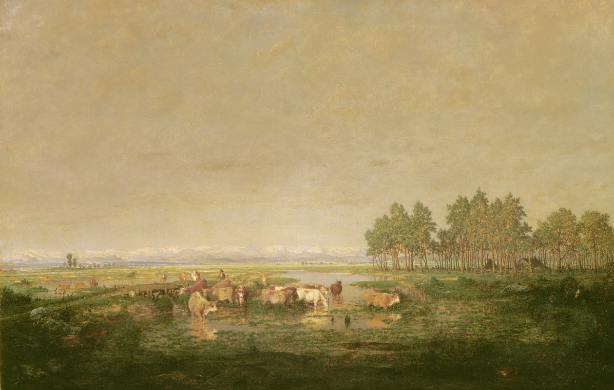 Mocsárvidék Les Landesben, 1853 körül alkotó: Pierre Etienne Theodore Rousseau