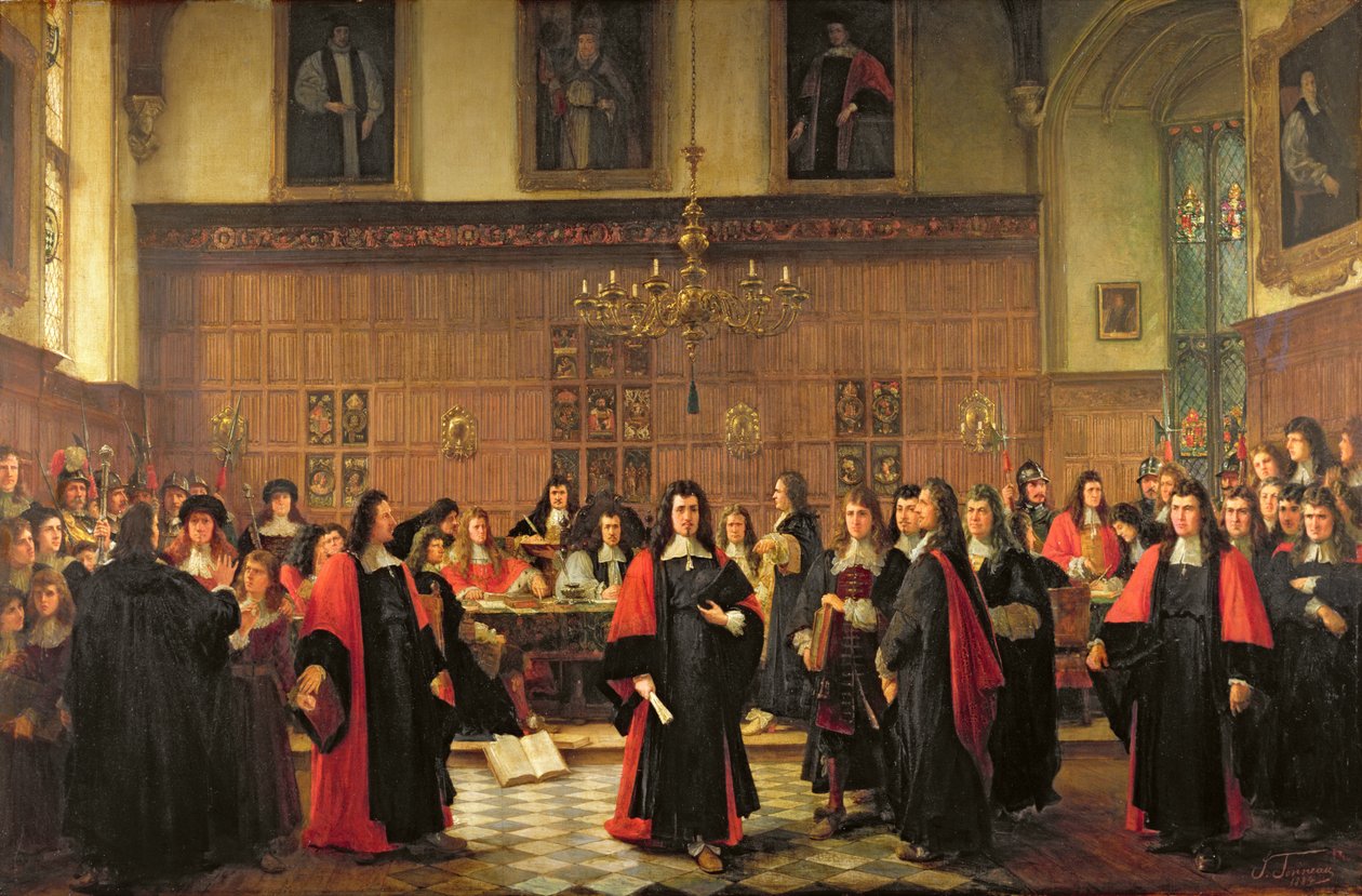 Az ösztöndíjasok kiutasítása 1687-ben, 1884-ben alkotó: Pierre François Joseph Tonneau