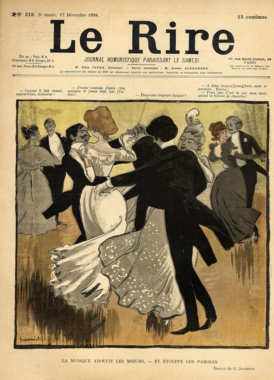 Táncoló párok, a „Le Rire” címlapjáról, 1898. december 17. (színes litho) alkotó: Pierre Georges Jeanniot