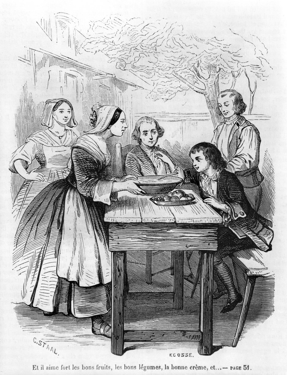 Illusztráció Jean-Jacques Rousseau (1712-78) 1851-ben megjelent "L