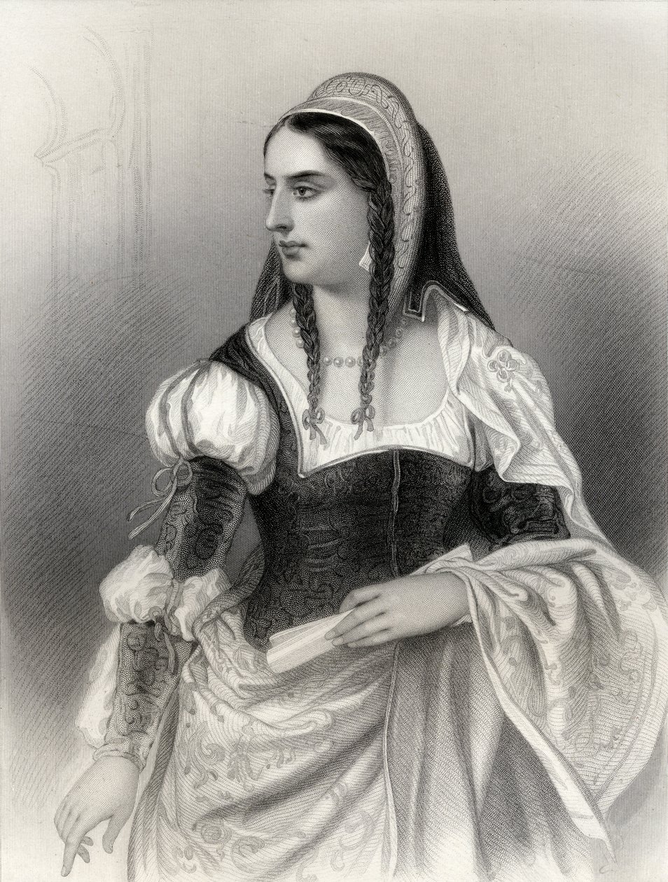 I. Isabella (1451-1504) „A katolikus”, illusztráció Mary Cowden Clarke „World Noted Women” című művéből, 1858 alkotó: Pierre Gustave Eugene Staal