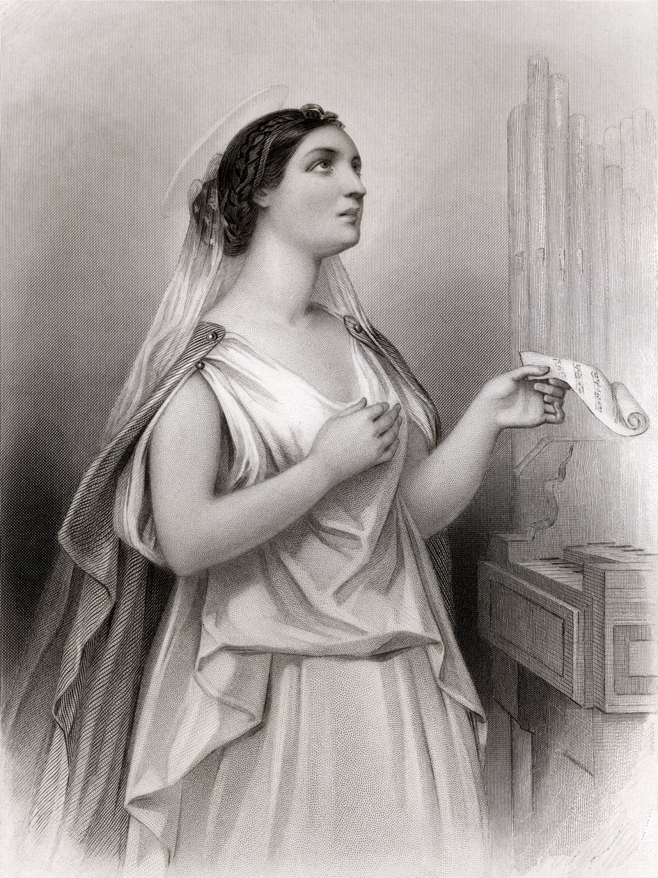 Szent Cecilia, illusztráció Mary Cowden Clarke „World Noted Women” című művéből, 1858 alkotó: Pierre Gustave Eugene Staal