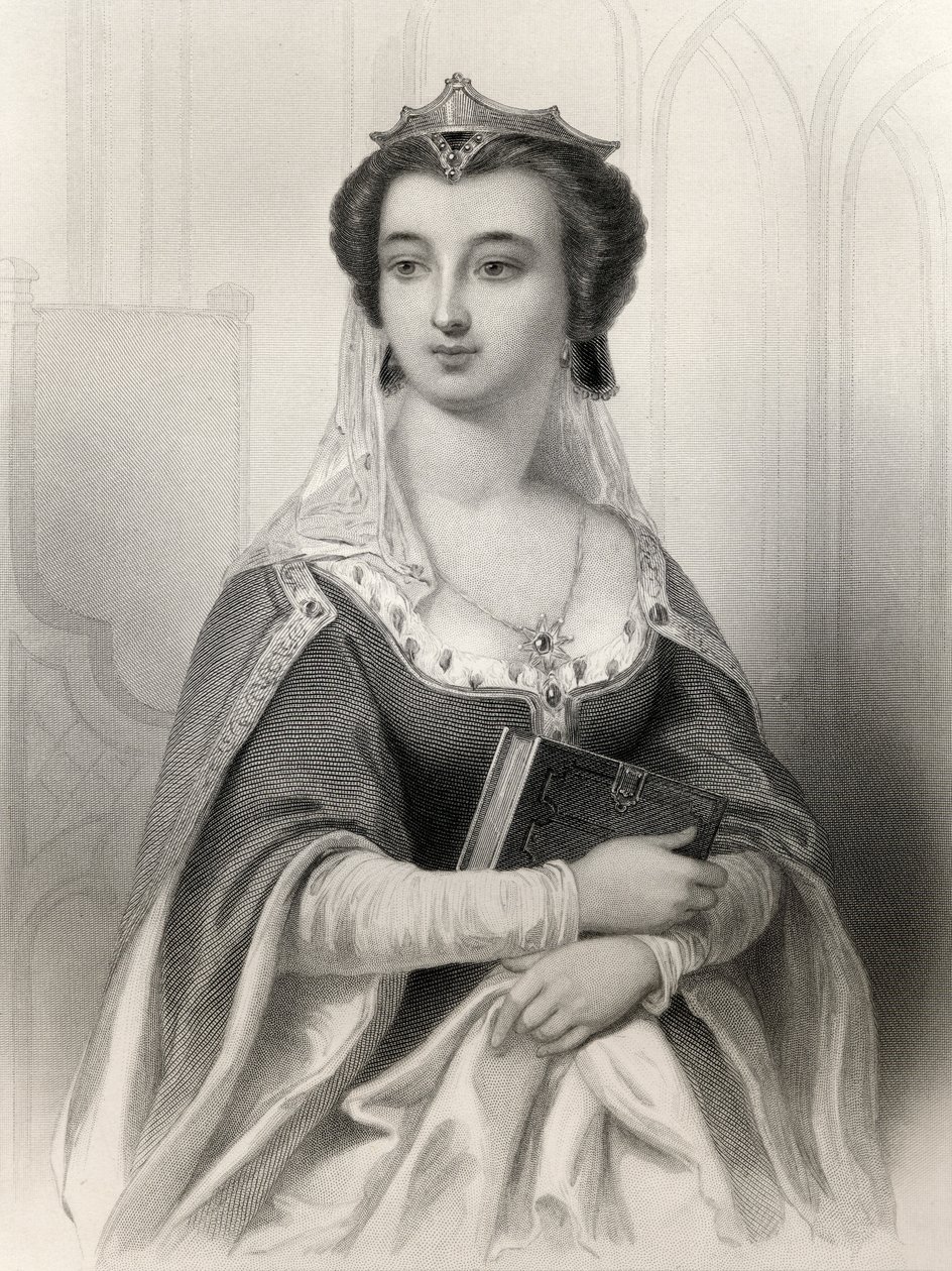 Valentina Visconti (1371-1408) illusztrációja Mary Cowden Clarke „World Noted Women” című művéből, 1858 alkotó: Pierre Gustave Eugene Staal