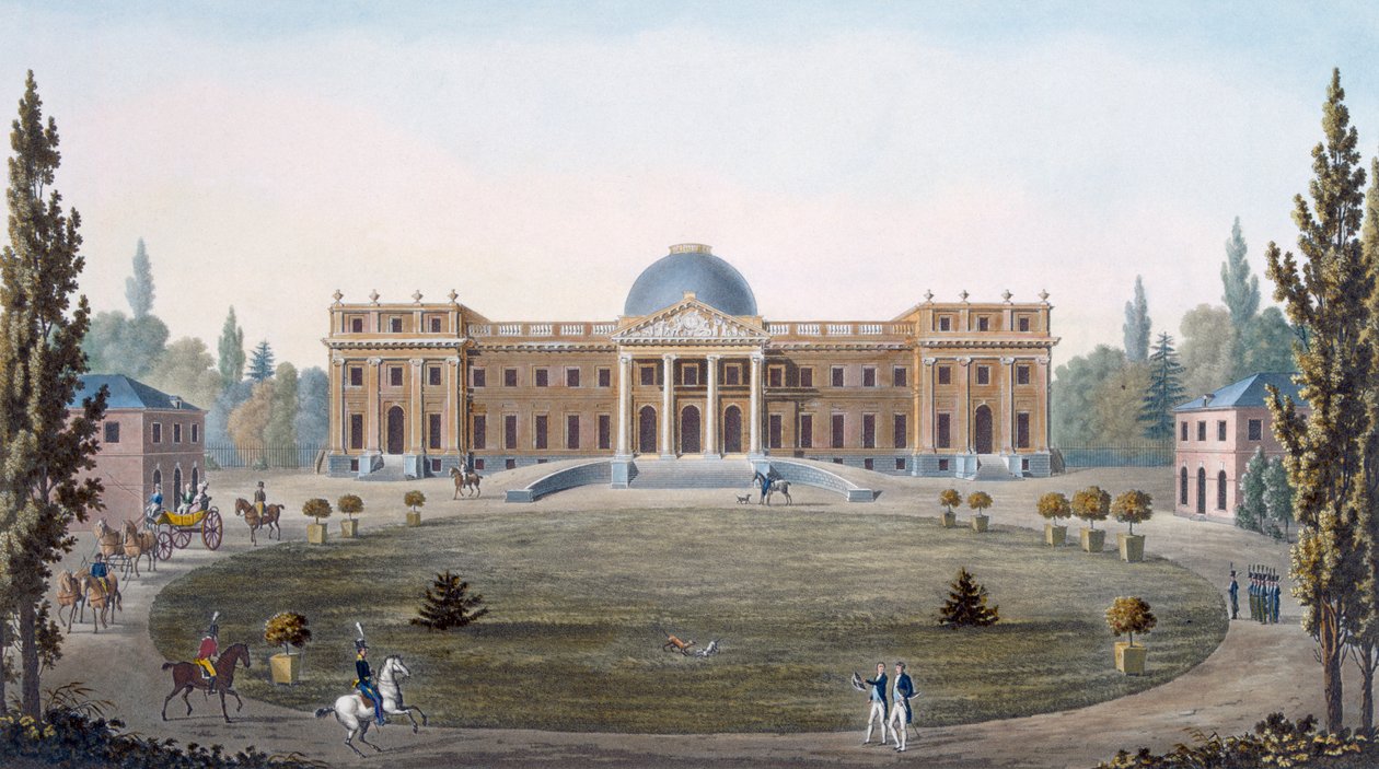 A Laekeni Királyi Palota a „Holland Királyság legjelentősebb műemlékei, épületei és házai” című kiadványból, 1827-ben jelent meg alkotó: Pierre Jacques Goetghebuer