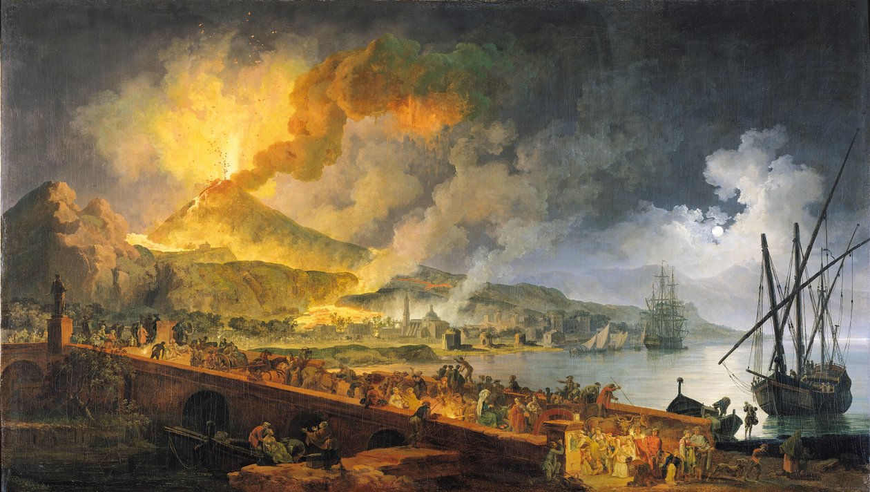 A Vezúv kitörése 1771-ben, 1779-ben (lásd még: 49565) alkotó: Pierre Jacques Volaire