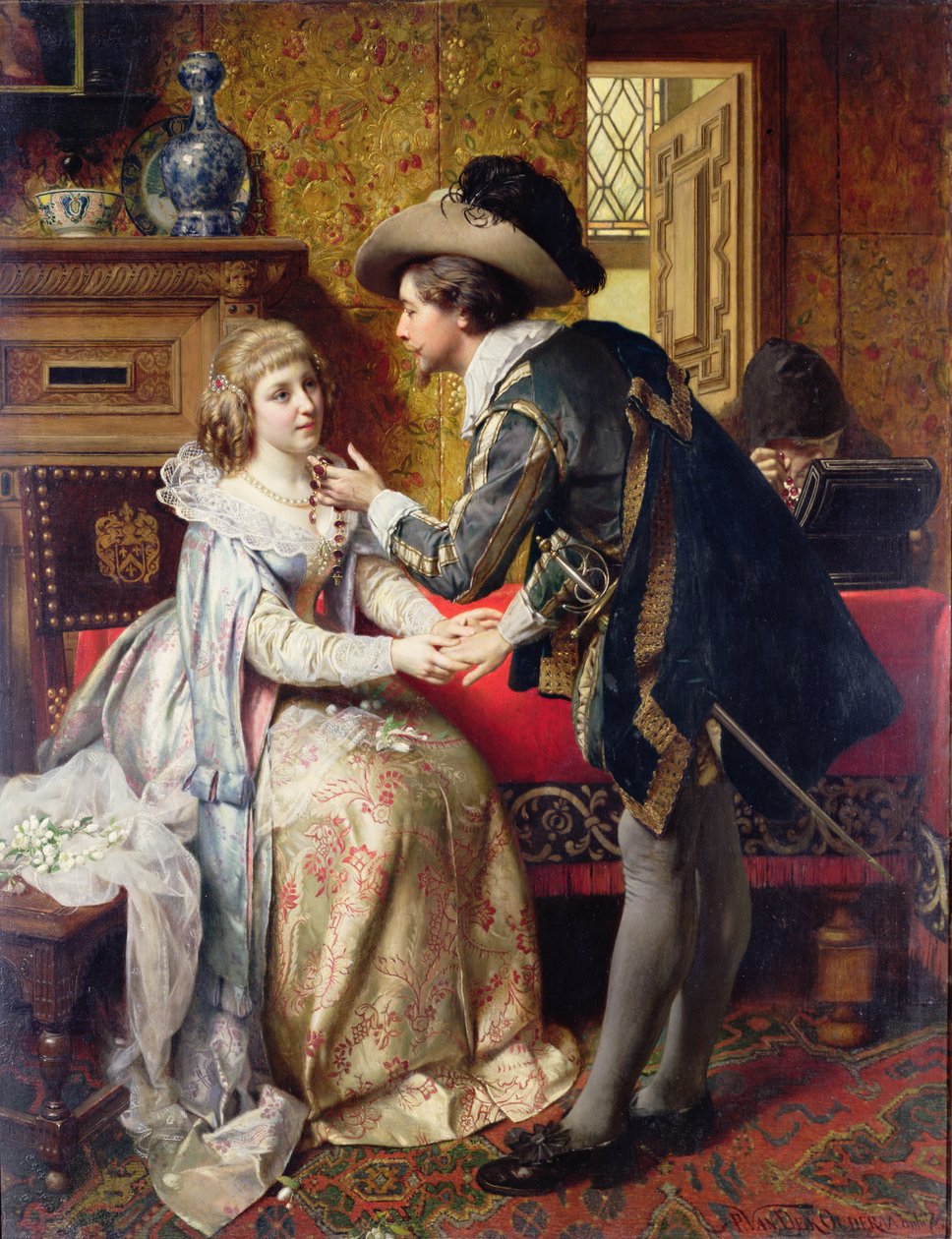 A nászajándék, 1874 (panel) alkotó: Pierre Jan van der Ouderra