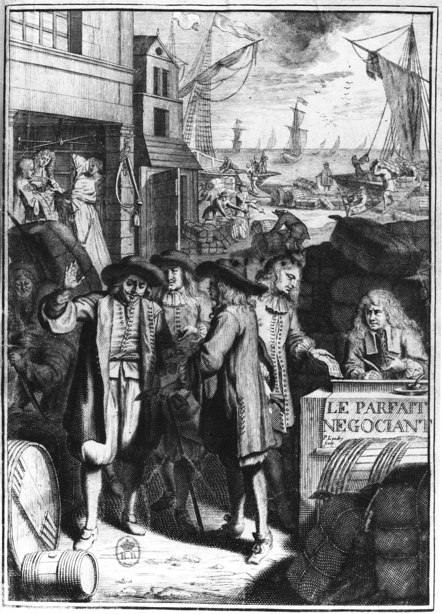 Jacques Savary „Le Parfait Negociant” című művének frontképe, Párizs, 1665 alkotó: Pierre Landry