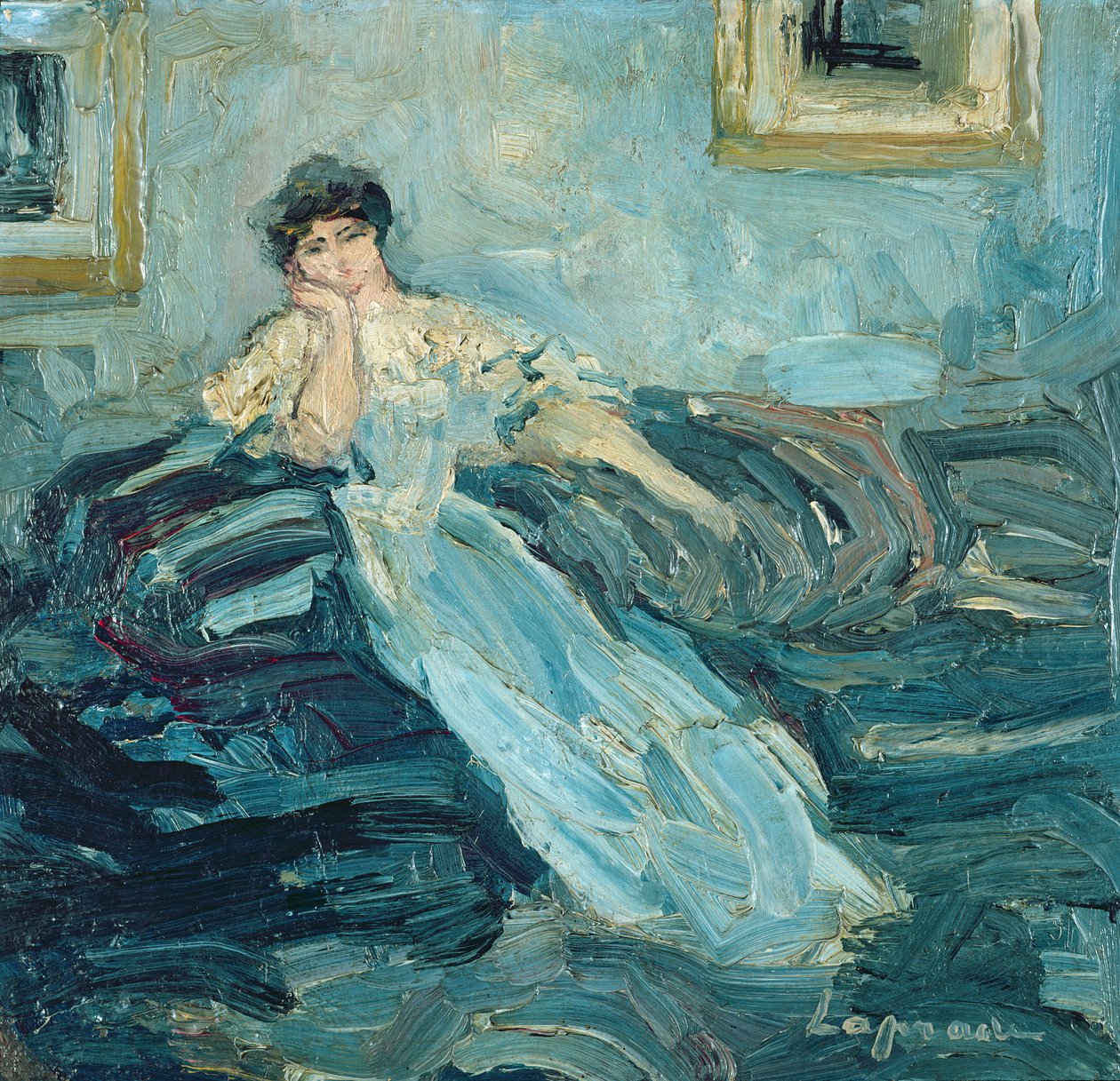 Nő egy belső térben, 1909 körül alkotó: Pierre Laprade