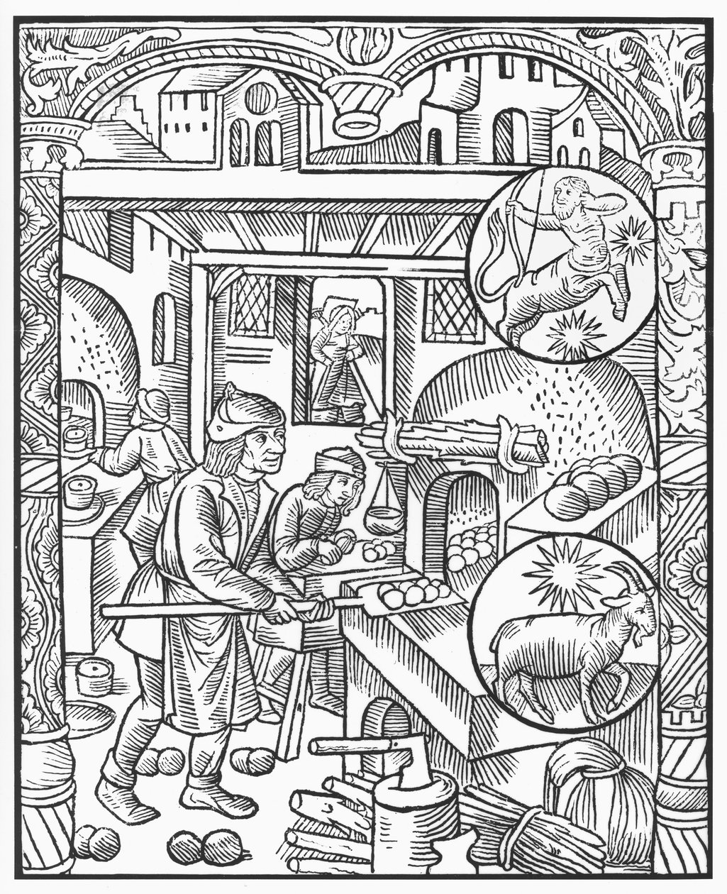 December, az „Almanach des Bergers”-ből, 1491 (xilográf) alkotó: Pierre Le Rouge