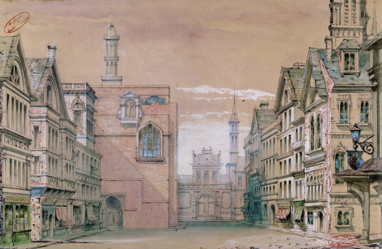 Gótikus függöny a Le More de Venise-hez dAlfred de Vigny (1797-1863), 1829 alkotó: Pierre Luc Charles Ciceri