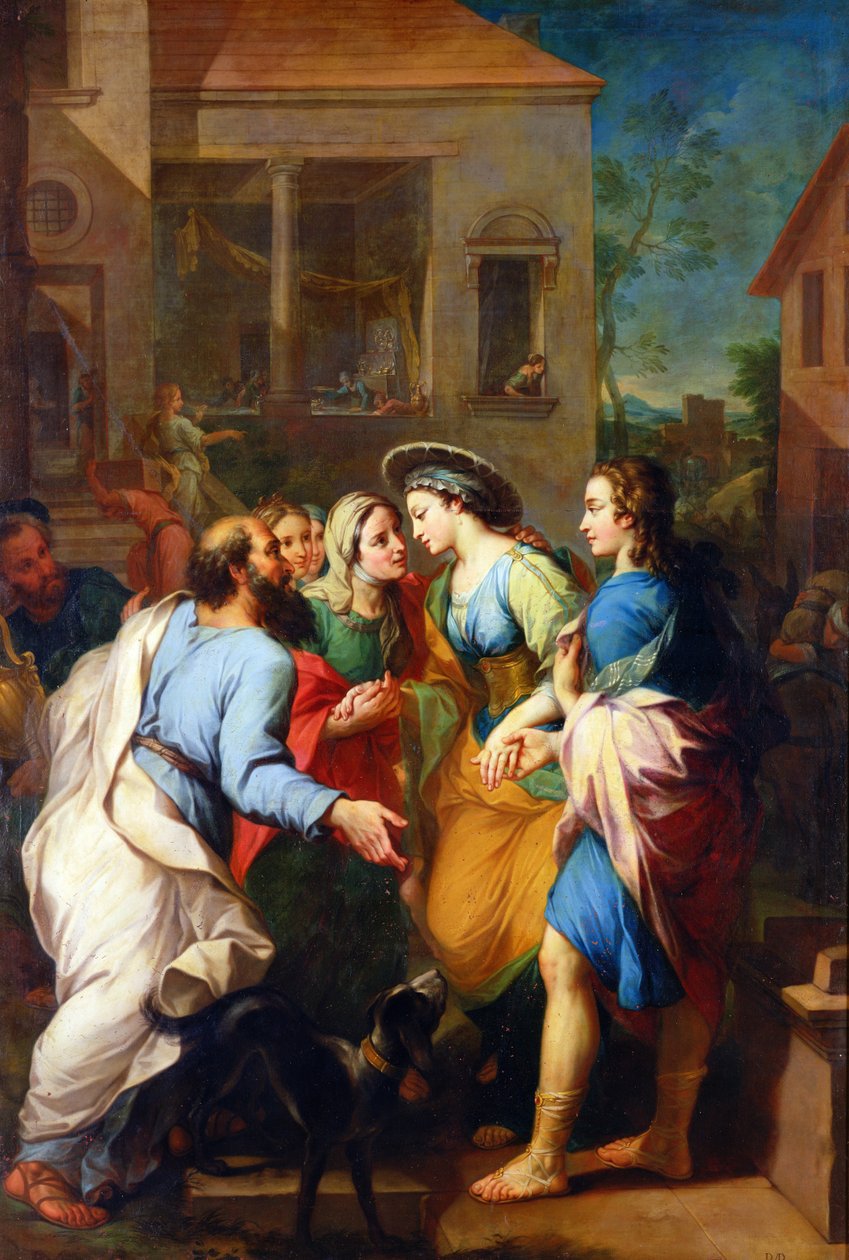 Tóbiás bemutatja Sárát az apjának, 1733 alkotó: Pierre Parrocel