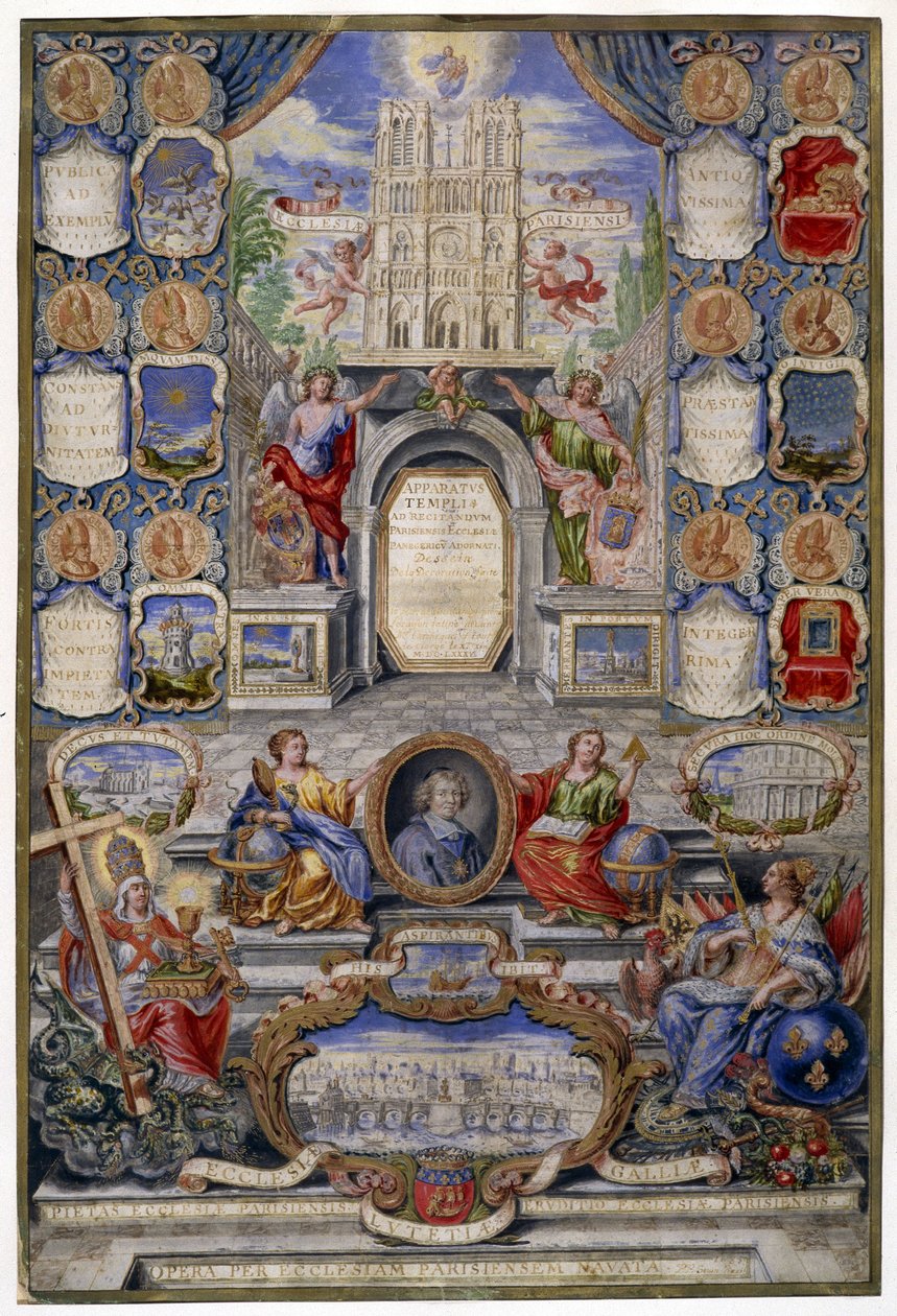 A párizsi templom allegóriája a nantes-i ediktum visszavonása alkalmából, 1685 (guache, pergamen) alkotó: Pierre Paul Sevin