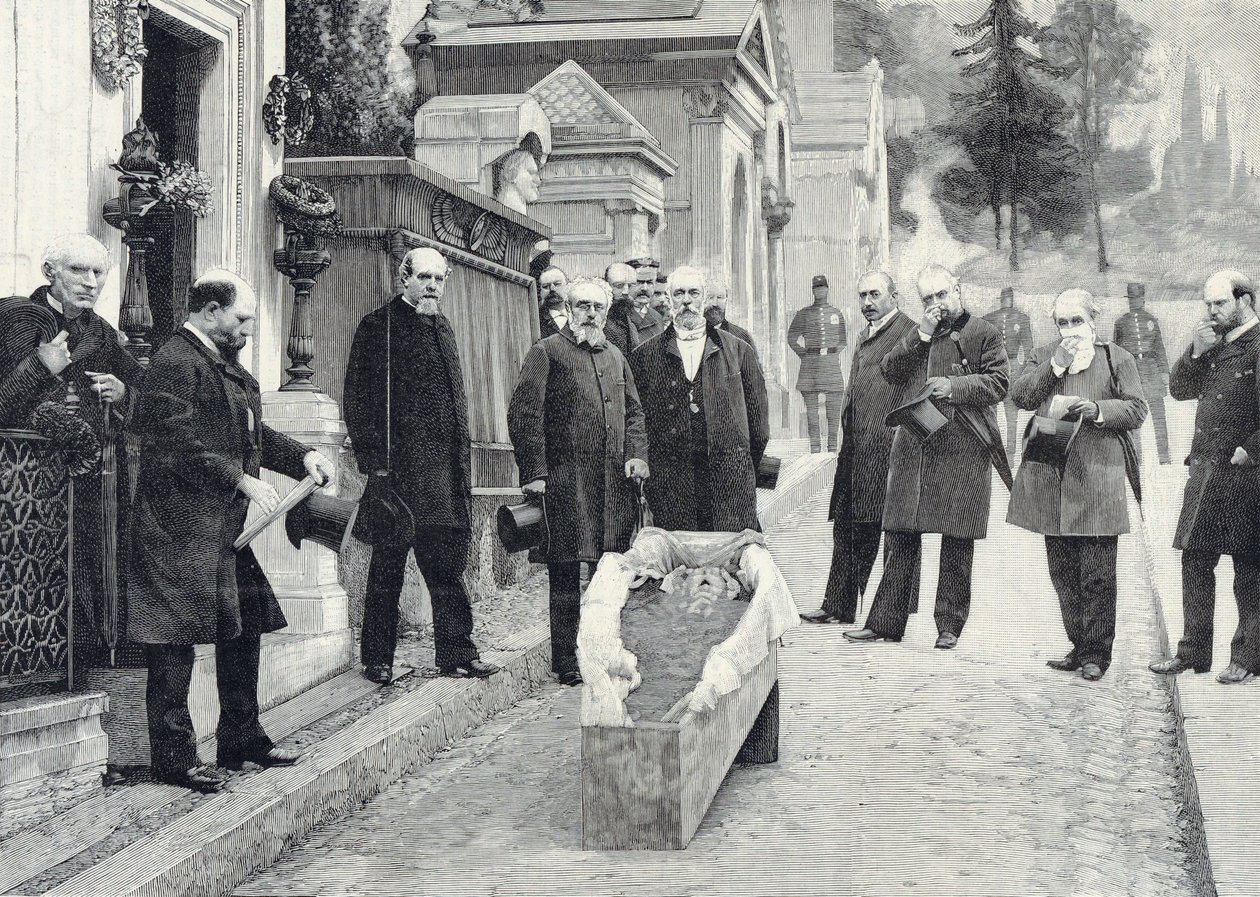 Rossini maradványainak exhumálása Père-Lachaise-ben alkotó: Pierre Petit