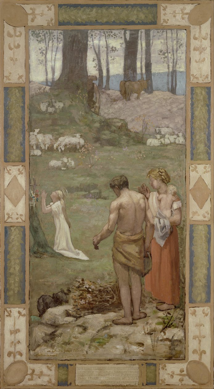 Szent Genovéva gyermekként imádkozik alkotó: Pierre Puvis de Chavannes