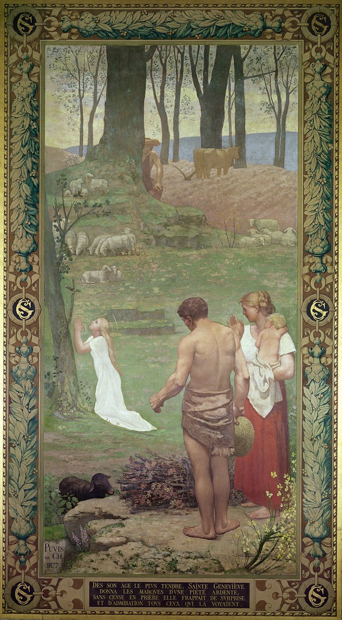 Szent Genevieve gyermekkora alkotó: Pierre Puvis de Chavannes