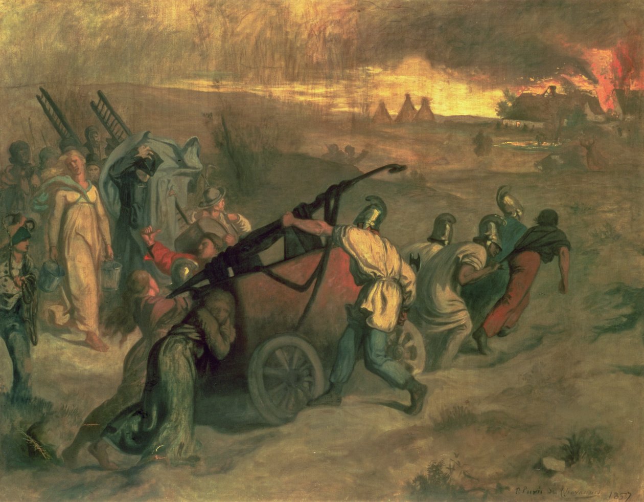 A falu tűzoltói, 1857 alkotó: Pierre Puvis de Chavannes