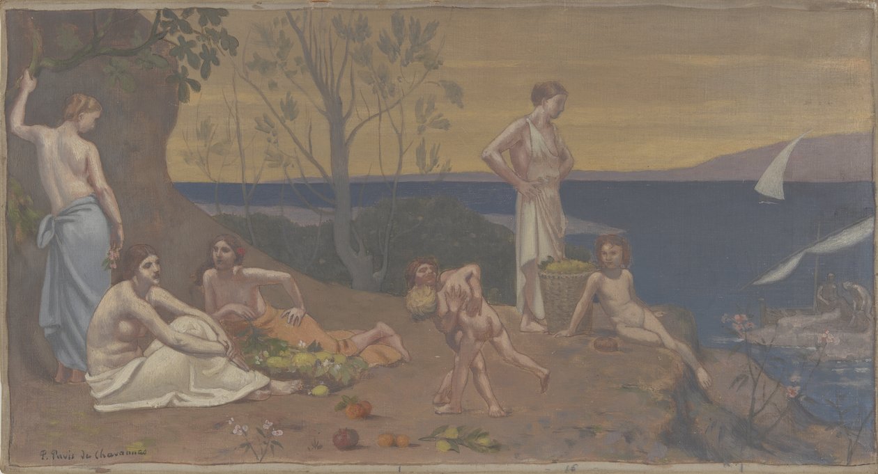 Édes vidék (Kellemes föld), 1882 alkotó: Pierre Puvis de Chavannes