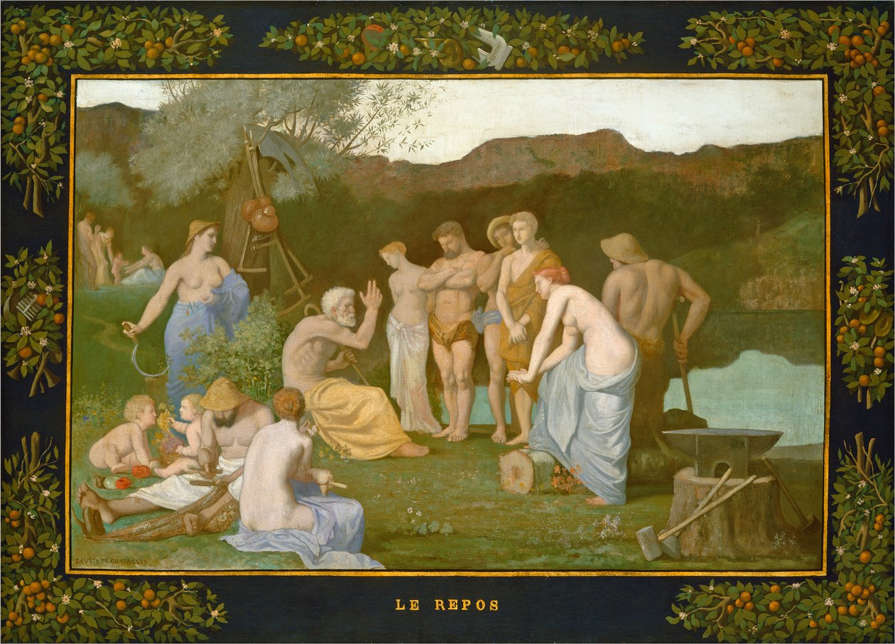 Pihenés, 1863 körül alkotó: Pierre Puvis de Chavannes