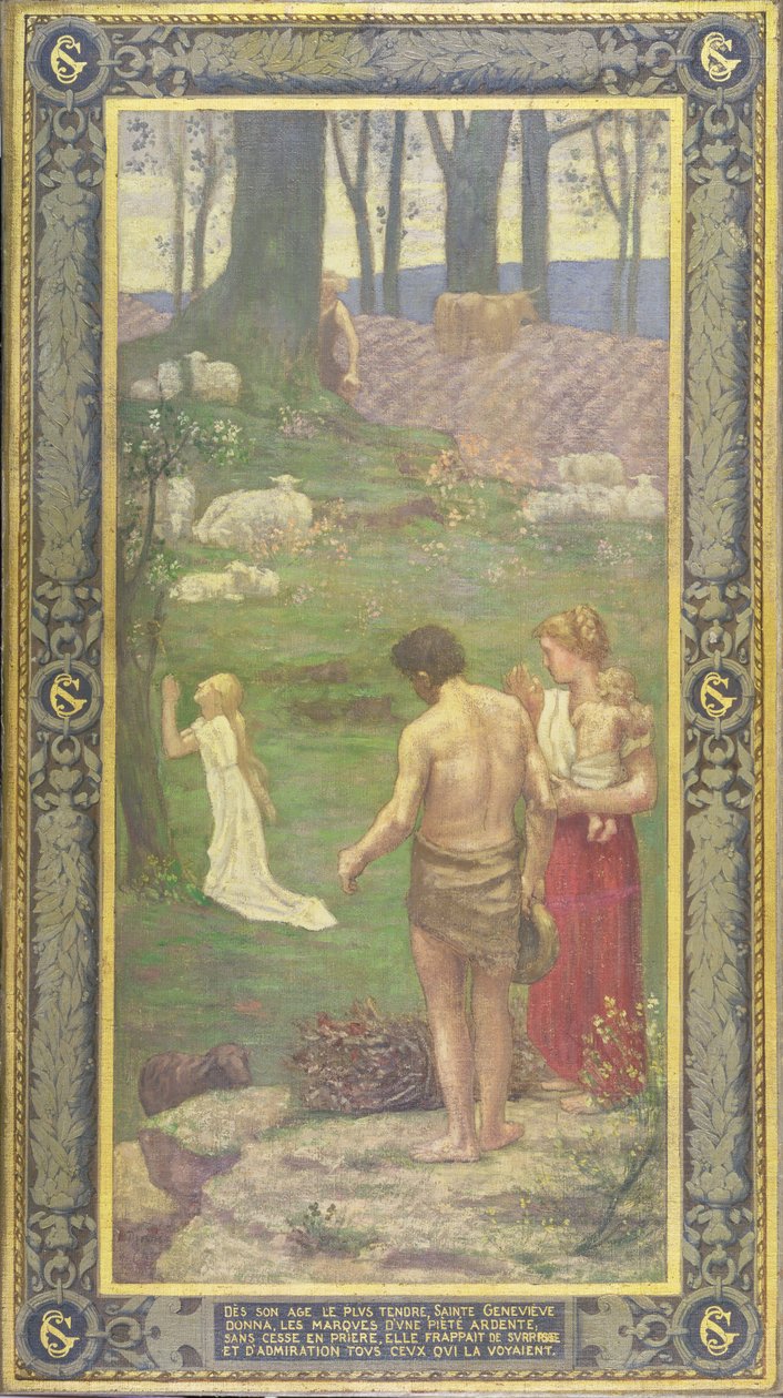 Szent Genevieve mint gyermek az imában, 1879 alkotó: Pierre Puvis de Chavannes