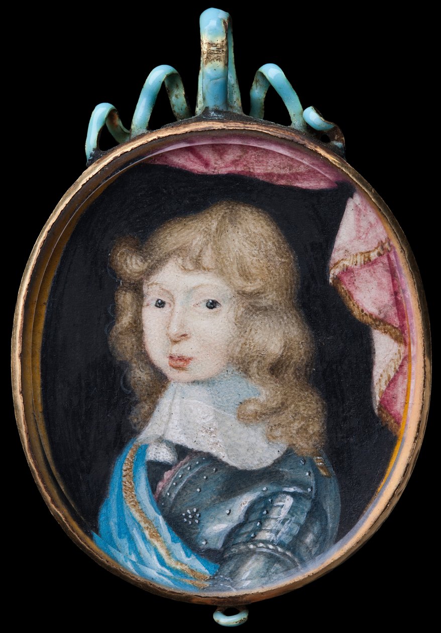 XI. Károly, 1660-1697 svéd király miniatűr portréja gyermekkorában alkotó: Pierre Signac