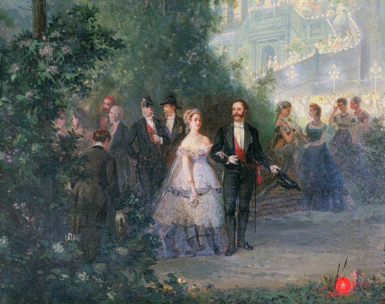 Esti parti a Tuileriákban, 1867. június 10. olaj, vászon 218257 részlete alkotó: Pierre Tetar van Elven