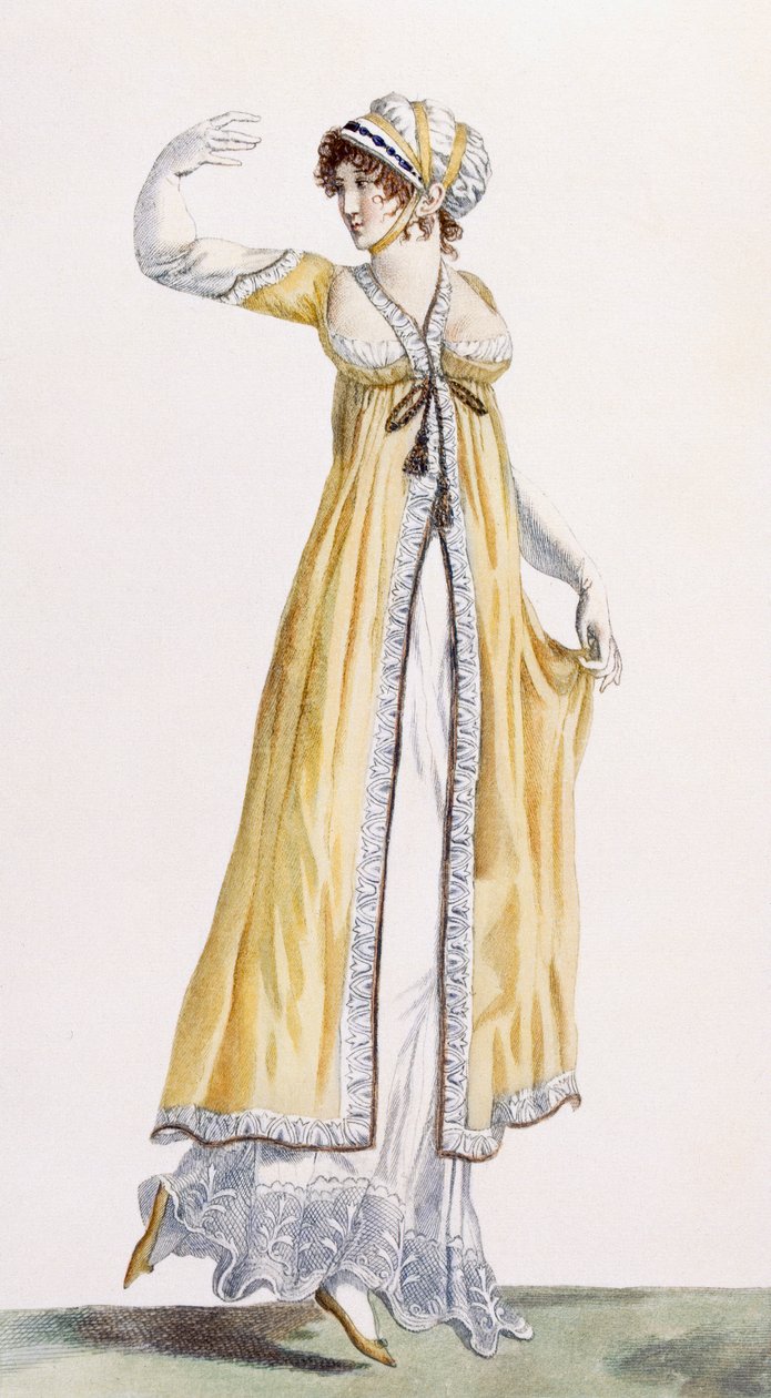 Női, orosz stílusú tunika, illusztráció a „Journal des Dames et des Modes”-ból, 1801 alkotó: Pierre de La Mesangere