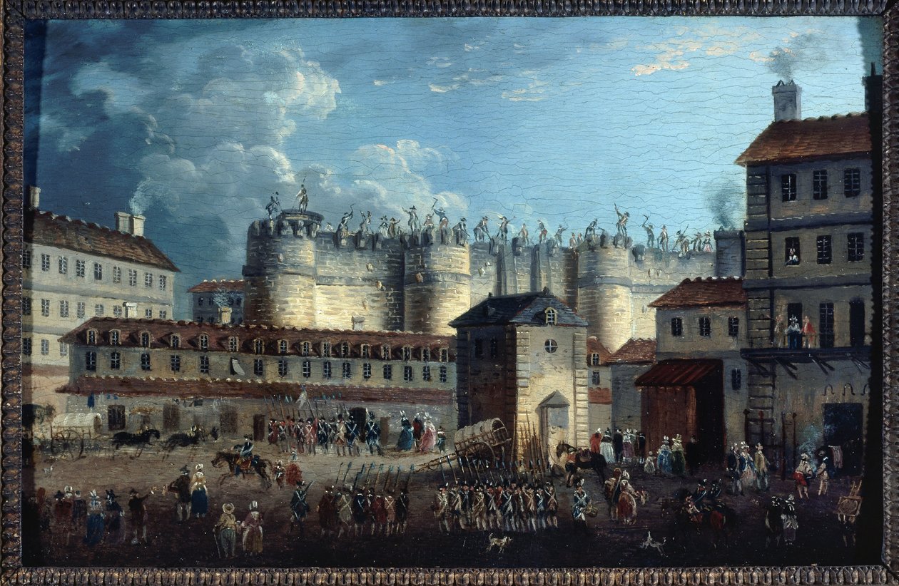 A Bastille lerombolása, július 17. alkotó: Pierre Antoine Demachy