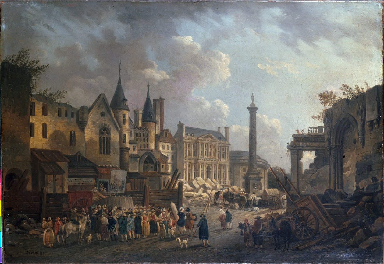 Vásári mulatság egy képzeletbeli párizsi kereszteződésben, 1770 körül (olaj, vászon) alkotó: Pierre Antoine Demachy